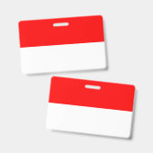 Name Abzeichen mit Flagge Indonesiens Ausweis (Vorder- & Rückseite)