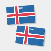 Name Abzeichen mit Flagge Islands Ausweis (Front & Back)