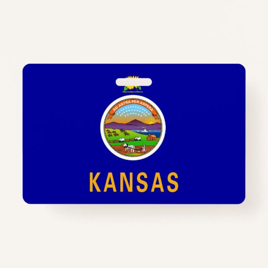 Name Abzeichen mit Flagge Kansas Staat, USA Ausweis (Vorderseite)