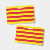 Name Abzeichen mit Flagge Kataloniens Ausweis (Vorder- & Rückseite)