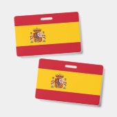 Name Abzeichen mit Flagge Spaniens Ausweis (Vorder- & Rückseite)