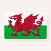 Name Abzeichen mit Flagge Wales, Vereinigtes König Ausweis (Rückseite)