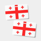 Name Abzeichen mit georgischer Flagge Ausweis (Vorder- & Rückseite)