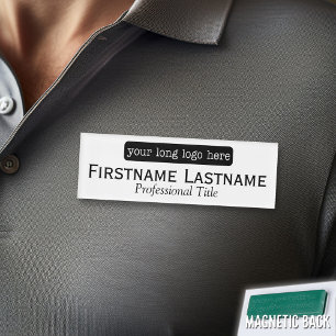 Name-Abzeichen mit horizontalem Logo Namenschild