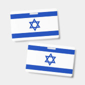 Name Abzeichen mit israelischer Flagge Ausweis (Vorder- & Rückseite)
