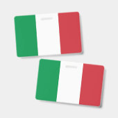 Name Abzeichen mit italienischer Flagge Ausweis (Vorder- & Rückseite)