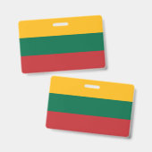 Name Abzeichen mit litauischer Flagge Ausweis (Vorder- & Rückseite)