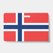 Name Abzeichen mit norwegischer Flagge Ausweis (Rückseite)