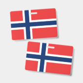 Name Abzeichen mit norwegischer Flagge Ausweis (Vorder- & Rückseite)
