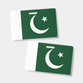 Name Abzeichen mit pakistanischer Flagge Ausweis (Vorder- & Rückseite)