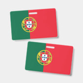Name Abzeichen mit portugiesischer Flagge Ausweis (Vorder- & Rückseite)