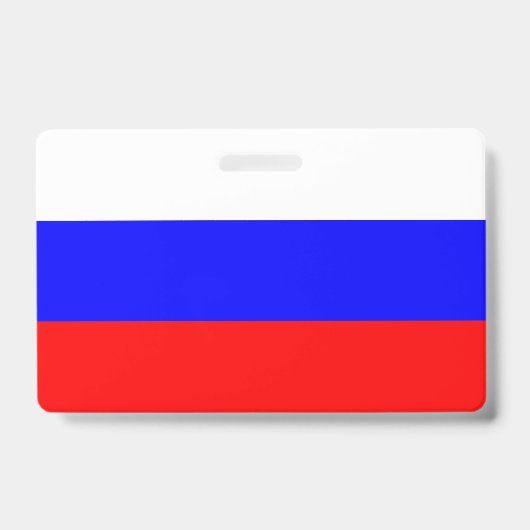 Name Abzeichen mit russischer Flagge Ausweis (Vorderseite)