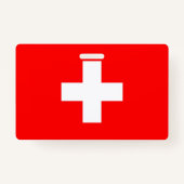 Name Abzeichen mit Schweizer Flagge Ausweis (Rückseite)