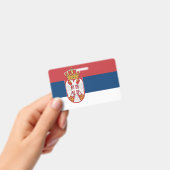 Name Abzeichen mit serbischer Flagge Ausweis (Handheld)