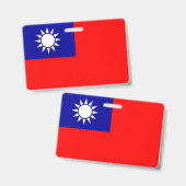 Name Abzeichen mit taiwanischer Flagge Ausweis (Front & Back)