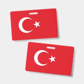 Name Abzeichen mit türkischer Flagge Ausweis (Vorder- & Rückseite)