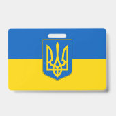 Name Abzeichen mit ukrainischer Flagge Ausweis (Rückseite)