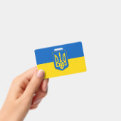 Name Abzeichen mit ukrainischer Flagge Ausweis (Handheld)