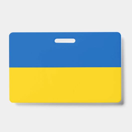 Name Abzeichen mit ukrainischer Flagge Ausweis (Vorderseite)