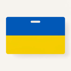 Name Abzeichen mit ukrainischer Flagge Ausweis