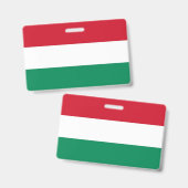 Name Abzeichen mit ungarischer Flagge Ausweis (Front & Back)