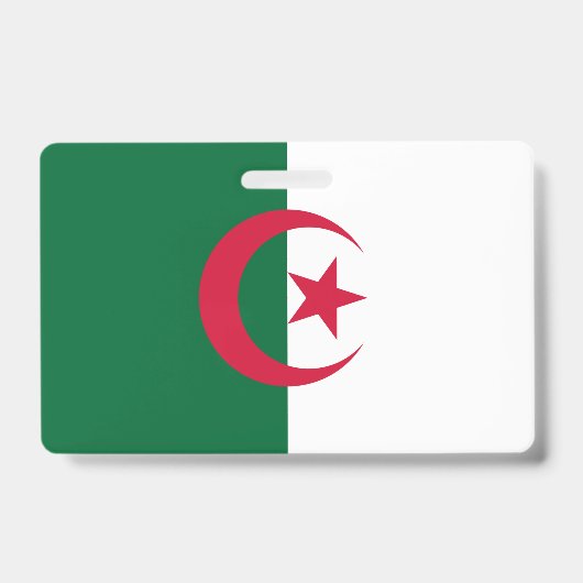 Name Abzeichen unter algerischer Flagge Ausweis (Vorderseite)