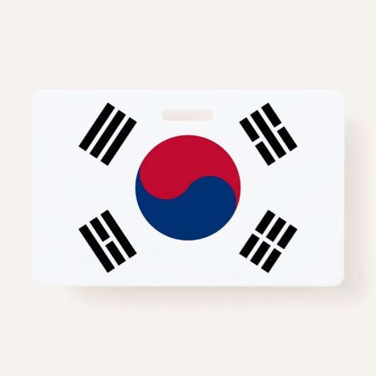 Name Abzeichen unter der Flagge Südkoreas Ausweis (Vorderseite)