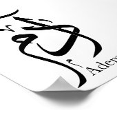 Name Adam in arabischer Kalligrafie, ا د م Poster (Ecke)