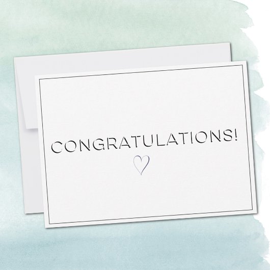 Name, Address || Bright White Congratulations Flat Mitteilungskarte