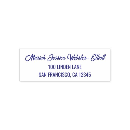 Name Address Elegante Script Calligraphy Modern Permastempel (Design)