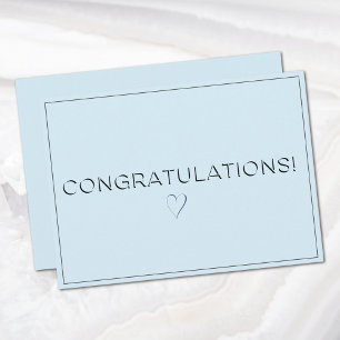 Name, Adresse    Blassblaue Gratulationswohnung Mitteilungskarte