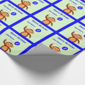 Name Affe 2. Geburtstagsaqua hinzufügen Geschenkpapier (Ecke)