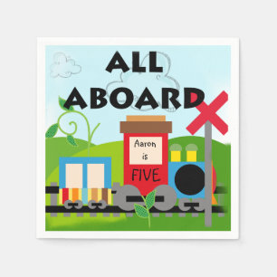 Name Age All Abo Train Geburtstagspapier Napkins Serviette