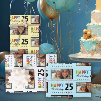 Name Age Birthday Wrapping Paper Geschenkpapier Set