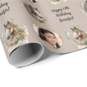 Name Age Foto Nur ein Mädchen, das Pferde Lieben Geschenkpapier (Rolleneckpunkt)