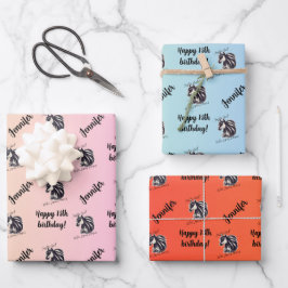 Name Age Just a Girl Who Lieben Pferde Geschenkpapier Set