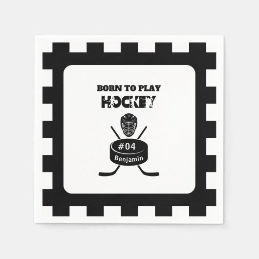 Name Age oder Jersey Number Hockey Sport Serviette (Vorderseite)
