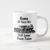 Name Age Personalisierten Dampfzug zum Geburtstag  Jumbo-Tasse (Rechts)