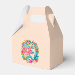 Name Age Pink Mermaid Blue Schwanz Birthday Party  Geschenkschachtel