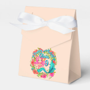 Name Age Pink Mermaid Blue Schwanz Birthday Party  Geschenkschachtel