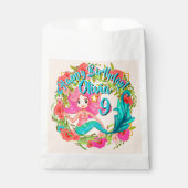 Name Age Pink Mermaid Blue Schwanz Birthday Party  Geschenktütchen (Vorderseite)