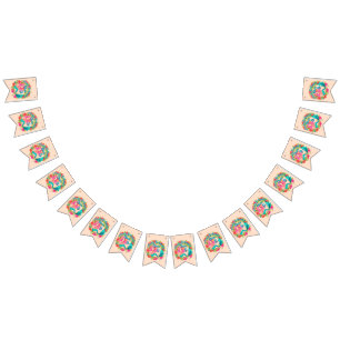 Name Age Pink Mermaid Blue Schwanz Birthday Party Wimpelkette