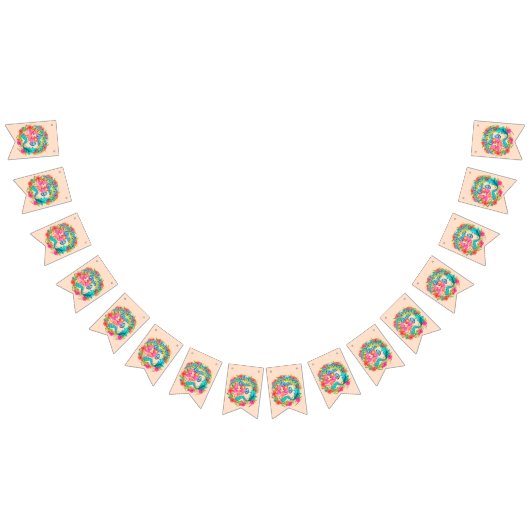 Name Age Pink Mermaid Blue Schwanz Birthday Party Wimpelkette (Alle)