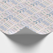 Name Age Sentiment Boho Rainbow Pink Blue Green Geschenkpapier (Ecke)