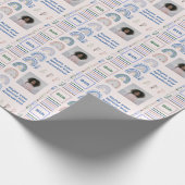 Name Age Sentiment Boho Rainbow Pink Blue Green Geschenkpapier (Ecke)