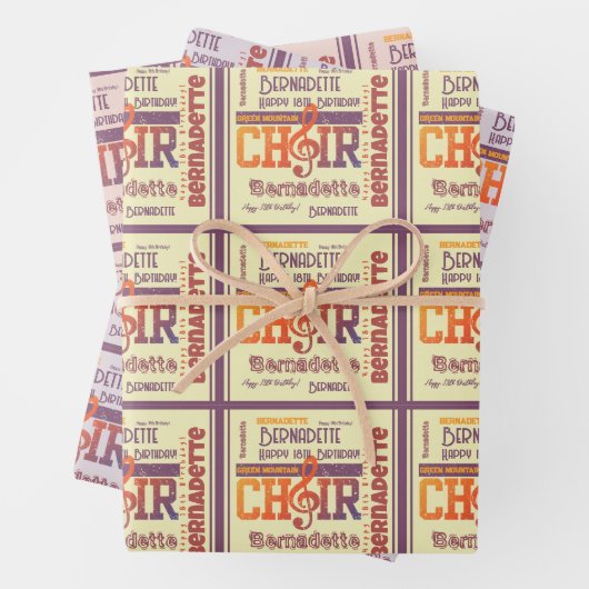Name Age Sentiment Choir Thema Geburtstag Geschenkpapier Set (Beispiel)