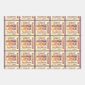 Name Age Sentiment Choir Thema Geburtstag Geschenkpapier Set (Vorderseite)