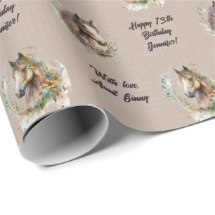 Name Age Sentiment Just a Girl Who Liebe Horses Geschenkpapier