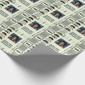 Name Age Sentiment Retro Rainbow Brown Black Sage Geschenkpapier (Ecke)