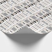 Name Age Sentiment Retro Rainbow Brown Schwarz-wei Geschenkpapier (Ecke)